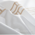 Juegos de lecho de lecho de lino de cama de algodón blanco de algodón